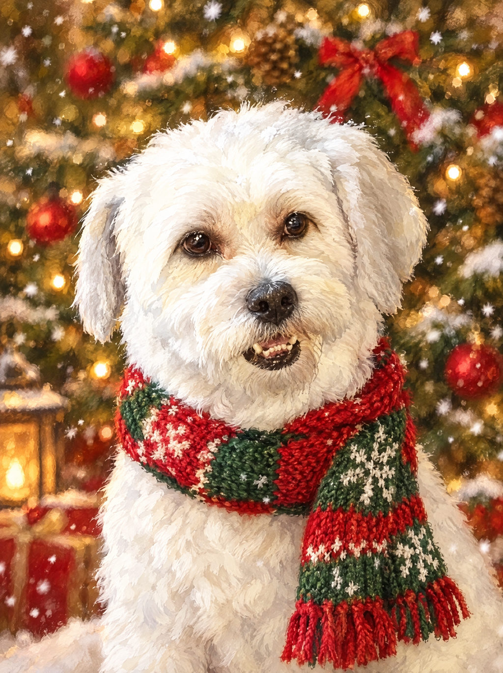 Christmas style pet portrait example